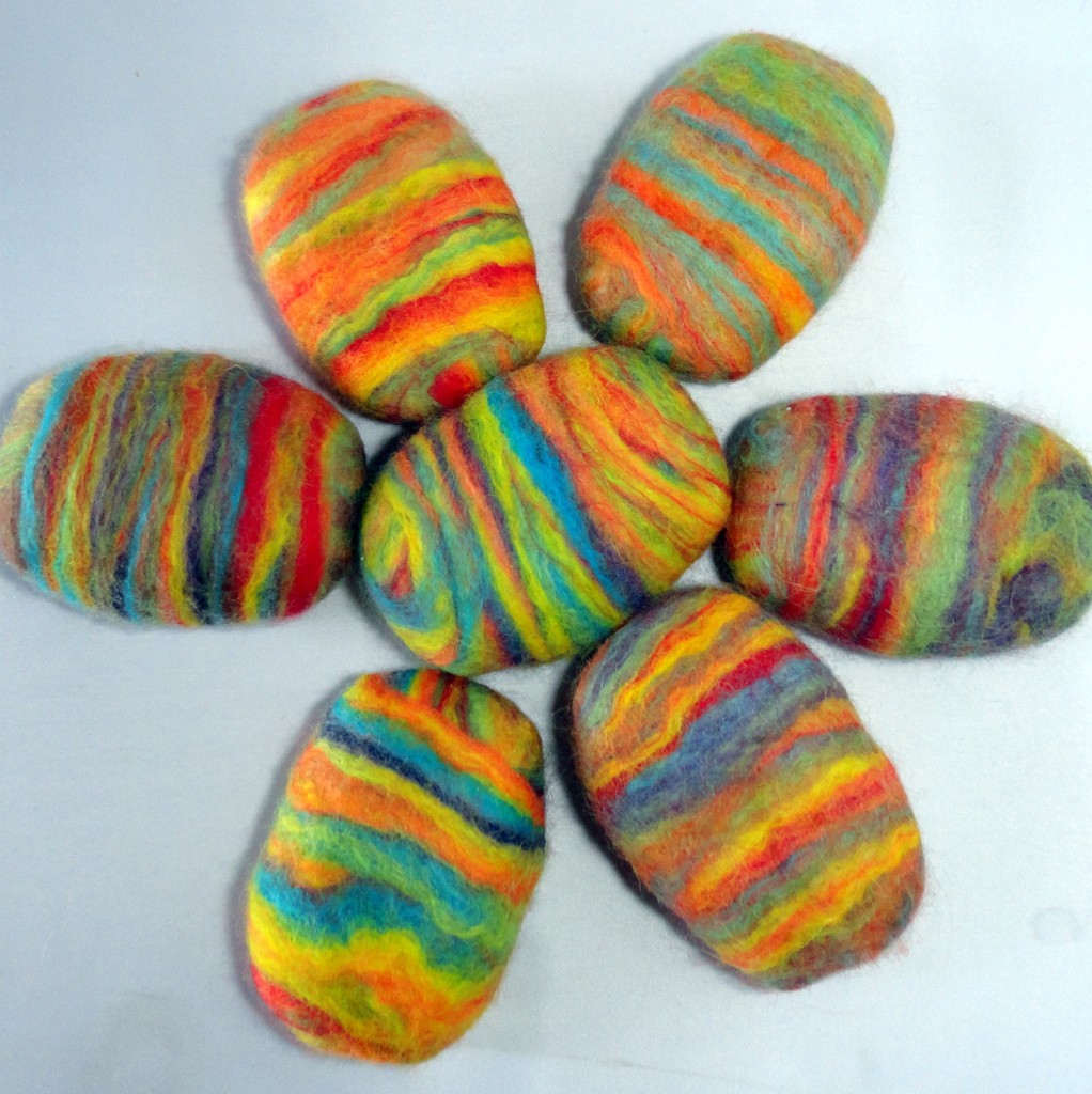 Brightly Colored Felted Soap