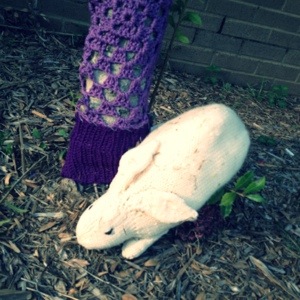 Knit Rabbit by Tree Arkansas Art Center