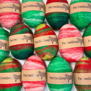 Felted Soap Christmas Holiday Color 4 Pack Perfect Stocking Stuffers
